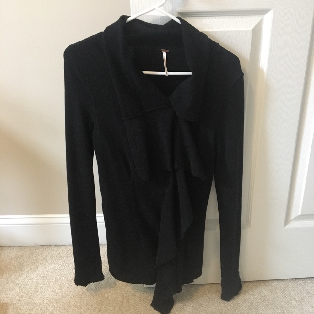 Free People Zip-Up Ruffle Sweatshirt - Picture 2 of 3